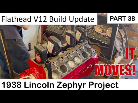 V12 Rotation! Part 38 Cranking the Engine almost ready to Fire! 1938 Lincoln Zephyr #Barryt Ed Smith