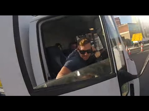 ROAD RAGE - Cyclist vs Truck Driver
