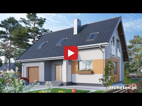 Projekt domu Tibor- archeton pl - z użytkowym poddaszem 130,9 m2