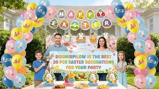 DORMIRPILOW Easter Decoration Haul - Beautiful Banners, Balloons & Bunny Cutouts