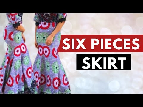 SIX PIECES SKIRT WITH TAIL, FULL LINING, ELASTIC BAND & ZIPPER | Cutting & Stitching Easiest Method