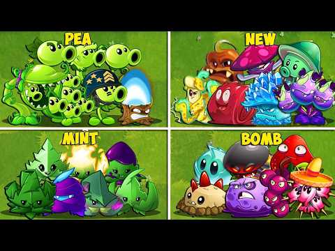 Random 35 PEA x MINT x BOMB x NEW PLANTS Battlez - Who Will Win? - PvZ 2 Plant vs Plant