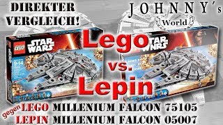 Lego ®   vs. Lepin - ein direkter Vergleich anhand des Millenium Falcon 75105 - 05007