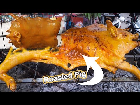 KHMER COOKING how to make roasted pork/The best way how to cook roasted pig/How to make BBQ pig.