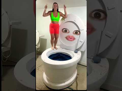 3 2 1 jumping girl in world largest toilet #toilet #funny #messyroom #funny #viral playgym