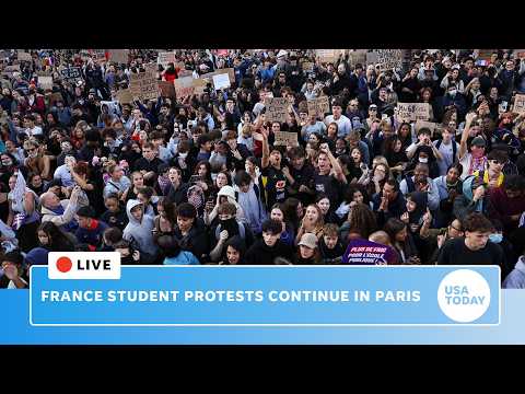 Live: France student protests continue in Paris amid riot police clashes