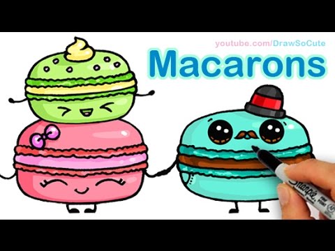 How to Draw Macarons Cute step by step Sweet Cartoon Desserts