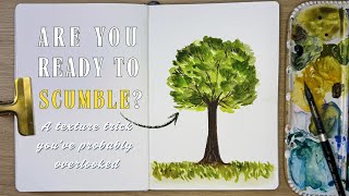 Easy Watercolor Texture with Scumbling (Beginner Technique!) | Watercolor Tips