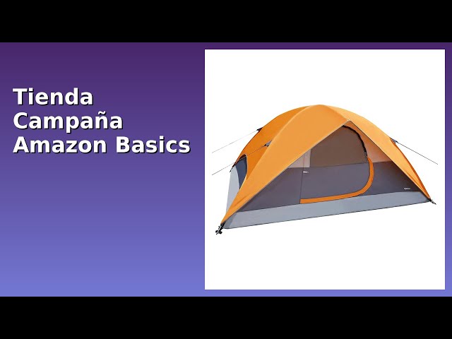 Vídeo relacionado con Amazon Basics - Tienda de campaña con lona y bolsa de transporte para 3 estaciones, fácil instalación, 2 personas, Naranja y gris