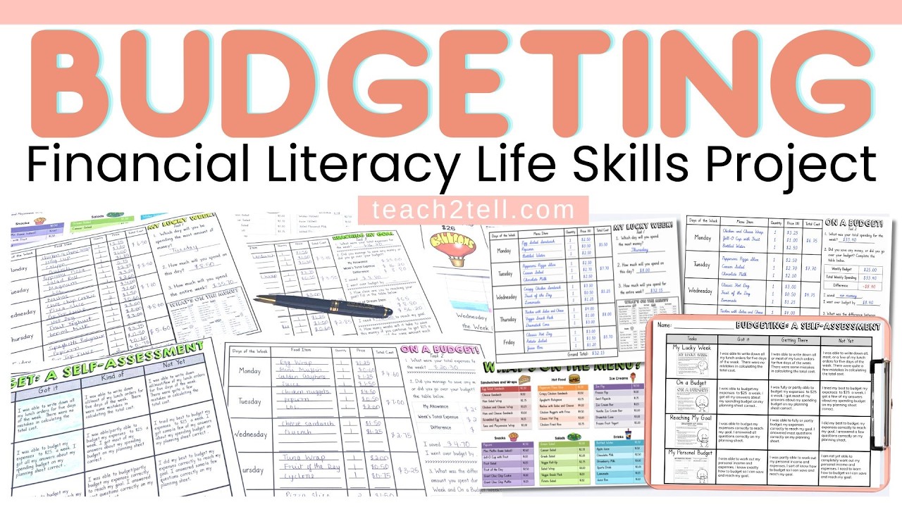 Budgeting Worksheets Money Math Financial Literacy Project