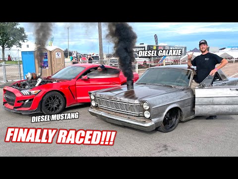 Cummins Swapped Galaxie vs. Cummins Swapped Mustang!!! Finally Racing Westen Champlin!