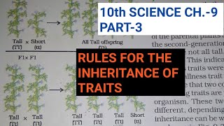 10th Science Ch.-9||Part-3||Rules for the inheritance of traits-Mendel contribution|Study with Farru