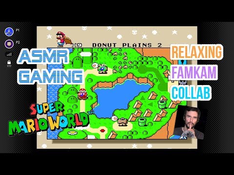 ASMR Gaming | Super Mario World Collab With FamKam ASMR Relaxing 🎮🎧Controller Sounds + Whispering😴💤
