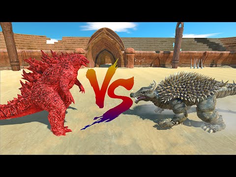 RED GODZILLA vs ANGUIRUS AT THE ARENA - Animal Revolt Battle Simulator
