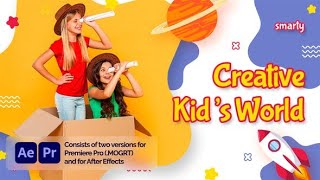 Premiere Pro Template: Kindergarten - Kids School Promo + Free Font