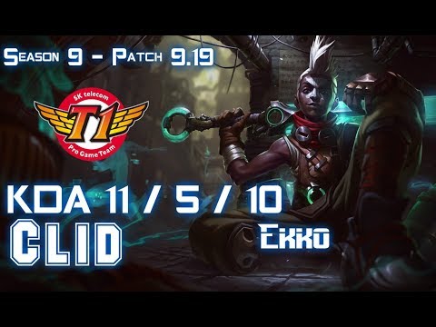 SKT T1 Clid EKKO vs AATROX Jungle - Patch 9.19 KR Ranked