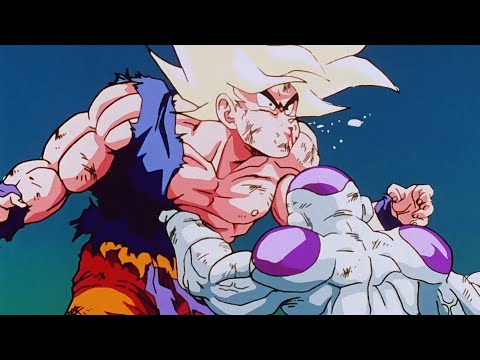 Frieza Reaches 100% of His Power vs SSJ Goku - (Original Funimation Dub)