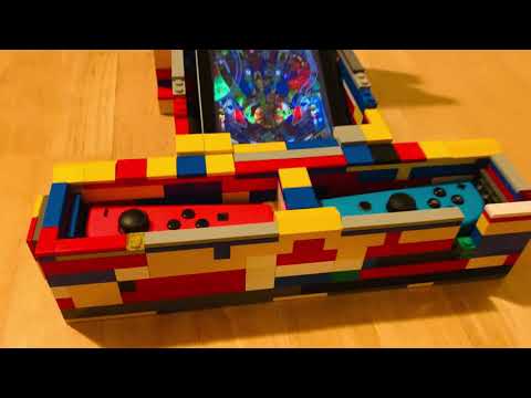Nintendo Switch virtual pinball cabinet/controller made out of LEGO bricks