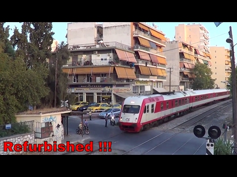 Greek railways, refurbished AEG DMU on train 1510