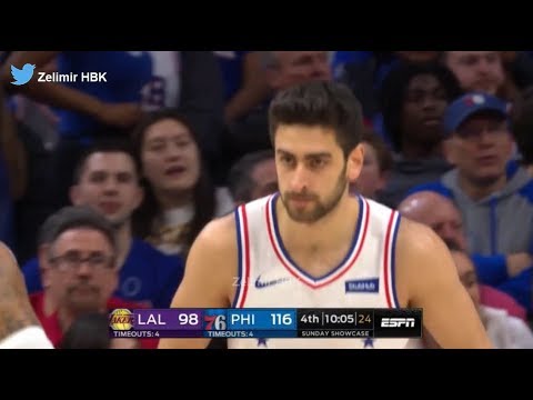 Furkan Korkmaz'ın Lakers maçı performansı: 16 dk; 7 sayı, 6 rbd, 2 ast, 1 tç