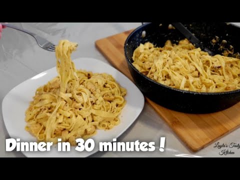 Making Dinner In 30 Minutes | Creamy Chicken Tagliatelle recipe