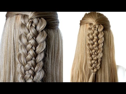 Half Up Back to School Hairstyle - 7 Strand Braid the...