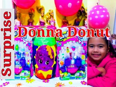 Huge Surprise Egg Shopkins Season 2 Limited Edition Donna Donut Giant Playdoh Kids Balloons and Toys Video