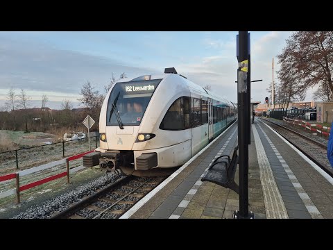 Rare! Departure Arriva GTW 2/8 323 "Willem Albert Scholten" from Franeker to Leeuwarden.