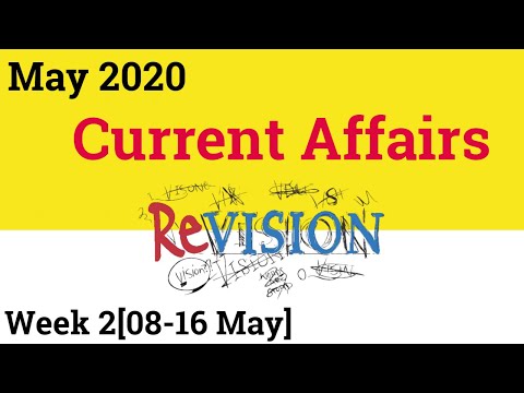 May 2020 Week 2(08-16 May) Current Affairs[English] | Revision Series