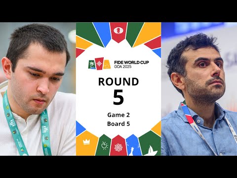 🇺🇿 Nodirbek Yakubboev –  Gabriel Sargissian 🇦🇲 | FIDE World Cup 2025 | Round 5 | Game 2| Board 5