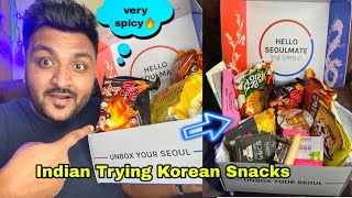 Indian Trying Korean Snacks || Unboxing Korean Premium Snacks Box || Seoul Box ||