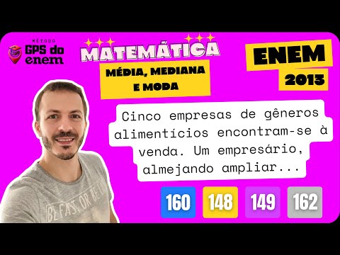 🐧 160. ENEM 2013 Média, Mediana | Questão 👉🏻 "Cinco empresas de gêneros alimentícios" | Matemática