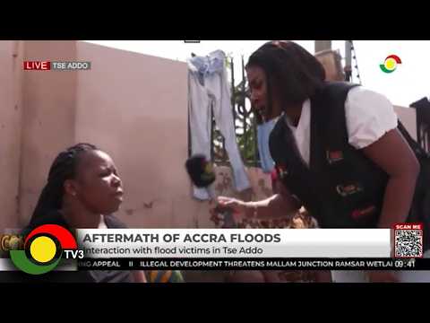 Cookie Tee visits heavily affected part of Tse Addo in aftermath of June 29 floods | TV3 New Day
