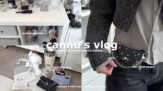 VLOG⟡.· 社会人オタクの日常ブイログ 部屋の模様替え🛋 韓国代行購入品🇰🇷 IKEA サンリオ (sub)