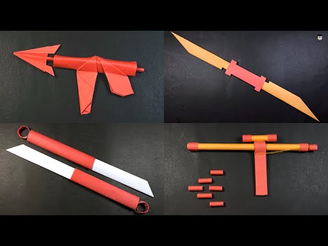 Origami Easy Weapons | How to make Stuff out of paper | How to make Paper Things