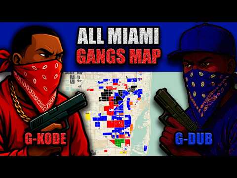 G-DUB vs G-KODE - All the 100 GANGS of MIAMI (territories on map)