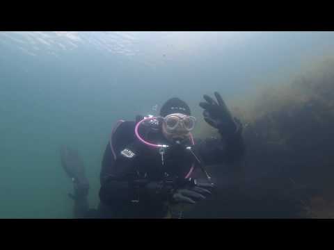 Nice scuba diving at "secret" quarry with Dan and Denisa, with full underwater kitchen