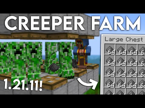 NEW UPDATED Minecraft 1.21.11 CREEPER FARM Tutorial | 3500 Gunpowder Per Hour
