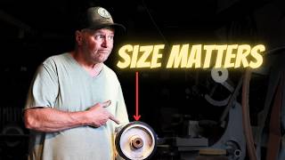 Contact wheel size for hollowgrinding