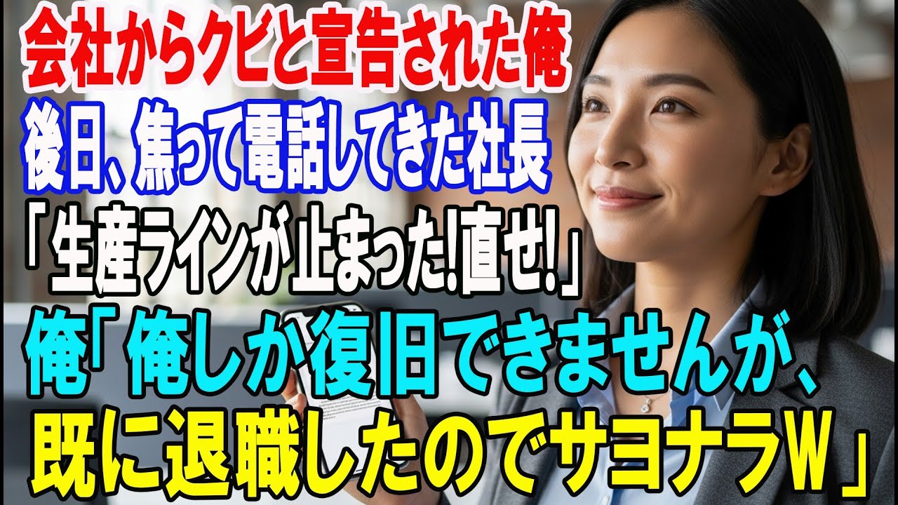 【朗読スカッと人気動画まとめ】わがままなコネ入社の新入社員を信じて俺にクビ宣告した会社→後日?