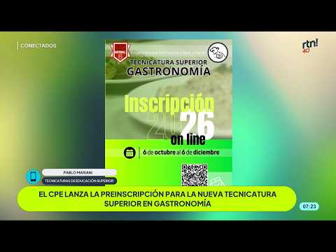 #conectadosrtn Nueva Tecnicatura Superior en Gastronomía: preinscripción en Junín de los Andes