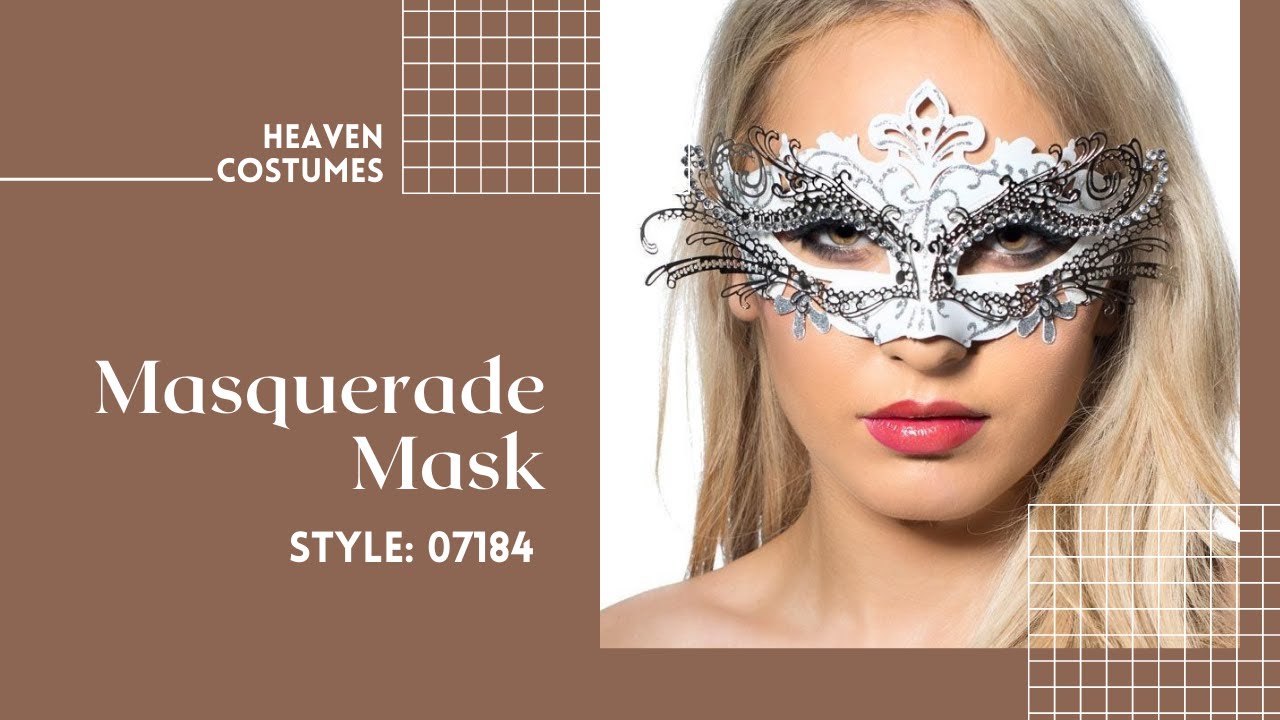 Elegant White and Silver Metal Masquerade Mask with Rhinestones