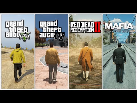 GTA 5 vs GTA 4 vs RDR 2 vs Mafia Definitive Edition - SBS Comparison