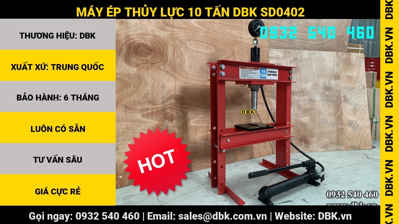 Video Máy ép thủy lực 10 tấn DBK SD0402 - Máy ép thủy lực 10 tấn DBK SD0402