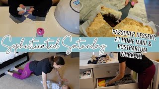 NEWBORN MOM GET IT ALL DONE // Passover Brownies + Home Mani + Baby & Me Postpartum Workout