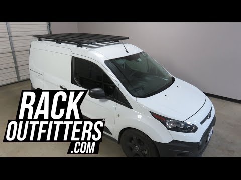 Ford Transit Connect Cargo Van with Rhino Rack Pioneer Platforn on RLT600 Legs Ditch Mounted