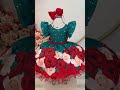 Vestido Infantil Verde Florido C/ Cinto Pérolas Natal Festas