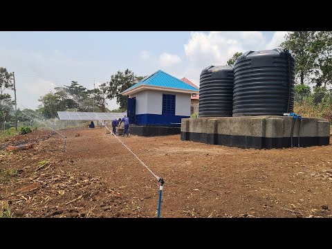 Solar powered fixed sprinkler irrigation system