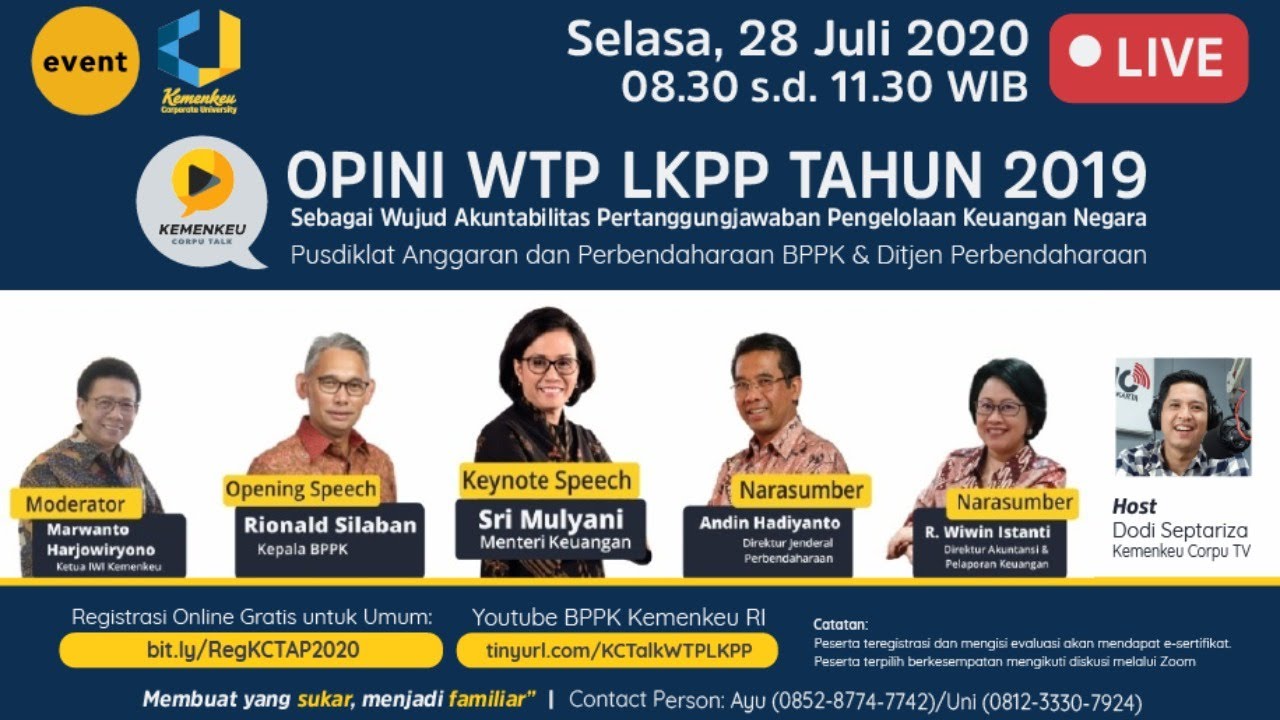 KEMENKEU CORPU TALK EP. 13 - Opini WTP Laporan Keuangan Pemerintah Pusat Tahun 2019