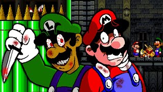 LUIGI IS A PSYCHO! - MARIO WORLD HORROR GAME - LOST BROTHER MASSACRE (Good Ending and Sewer Endings)